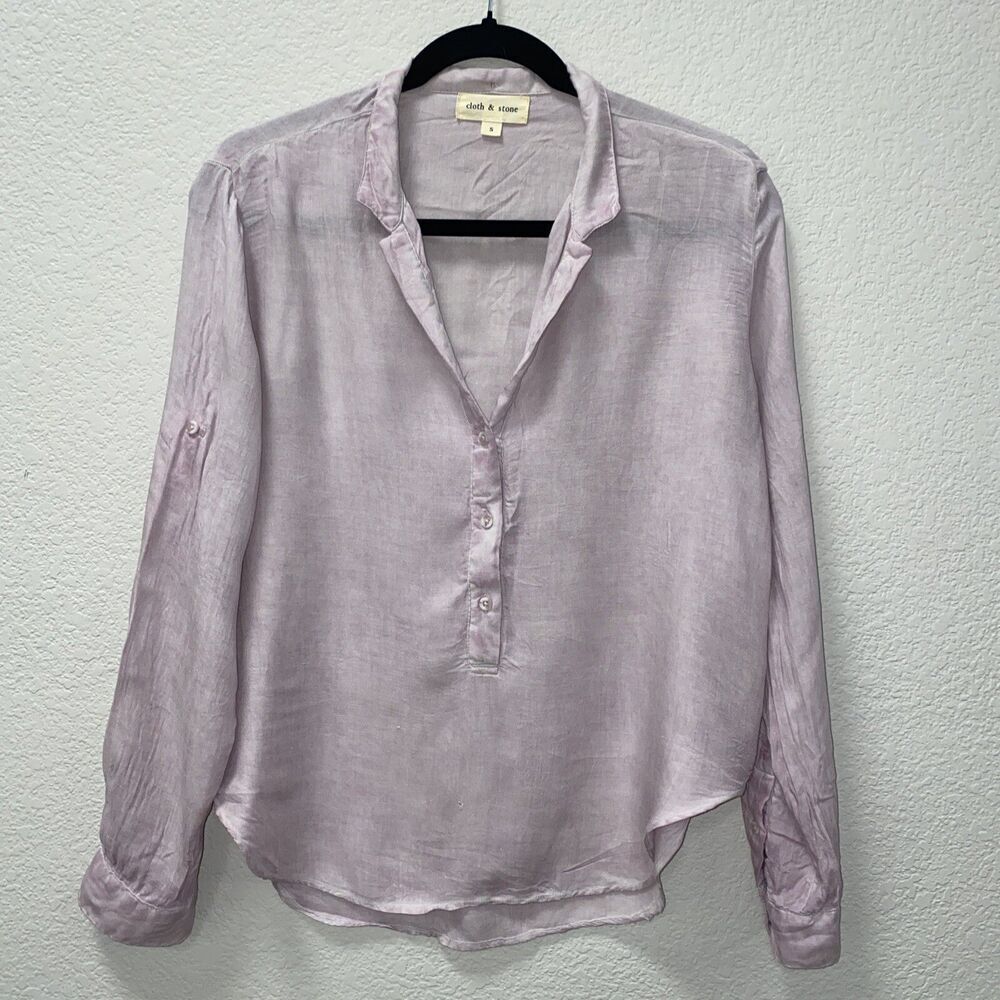Anthropologie Cloth & Stone Lavendar Washed 1/2 button down top Small